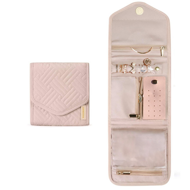Cart In Mart Foldable Travel Jewelry Organiser Case Pouch Roll Bag For Rings Necklace