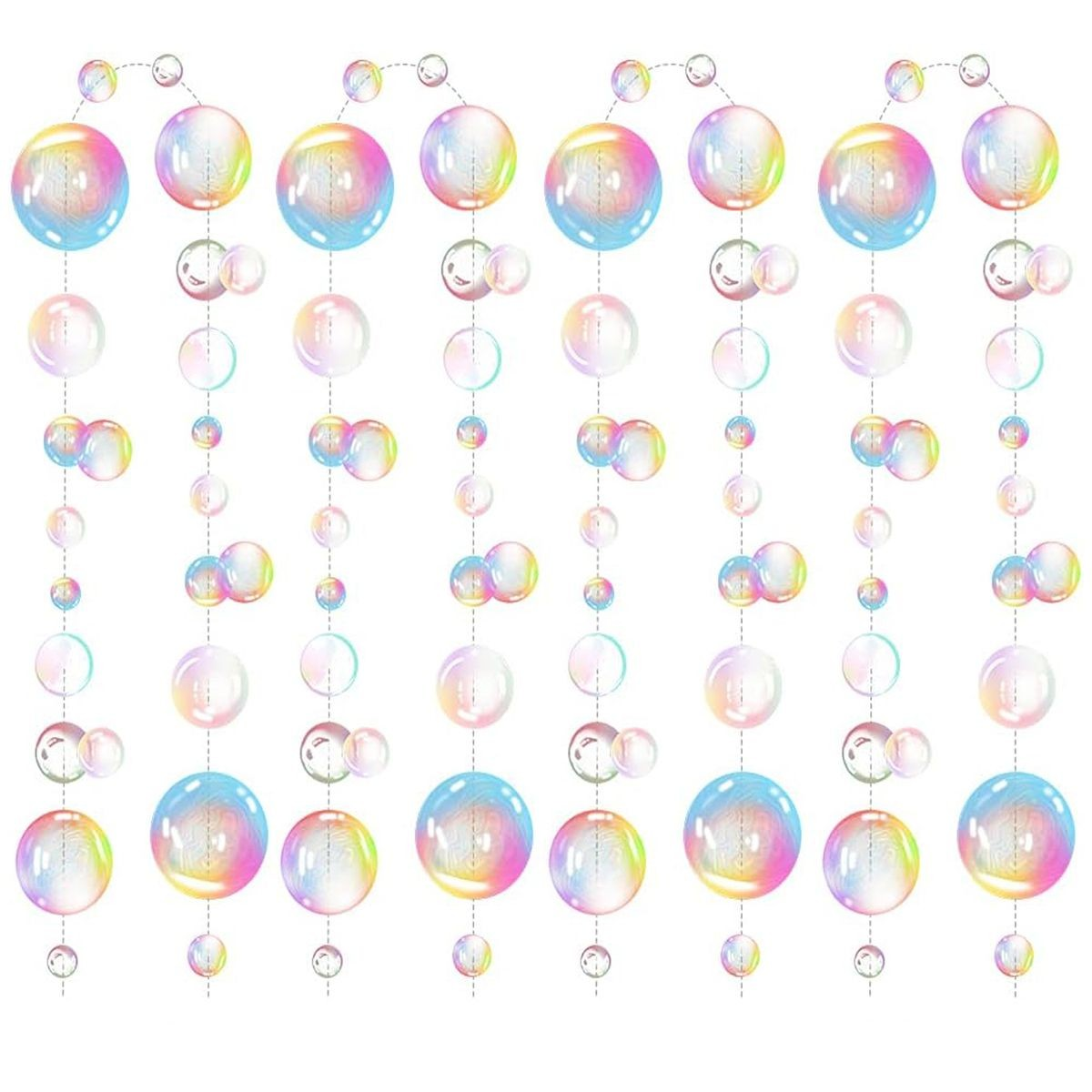 Cart In Mart 4 Pack Mermaid Party Decoration Transparent Hanging Streamer Bubble Garland