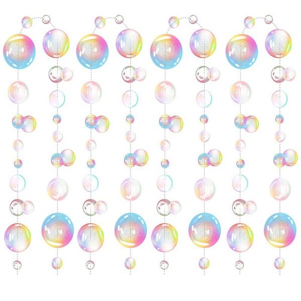 4 Pack Mermaid Party Decoration Transparent Hanging Streamer Bubble Garland Cart In Mart