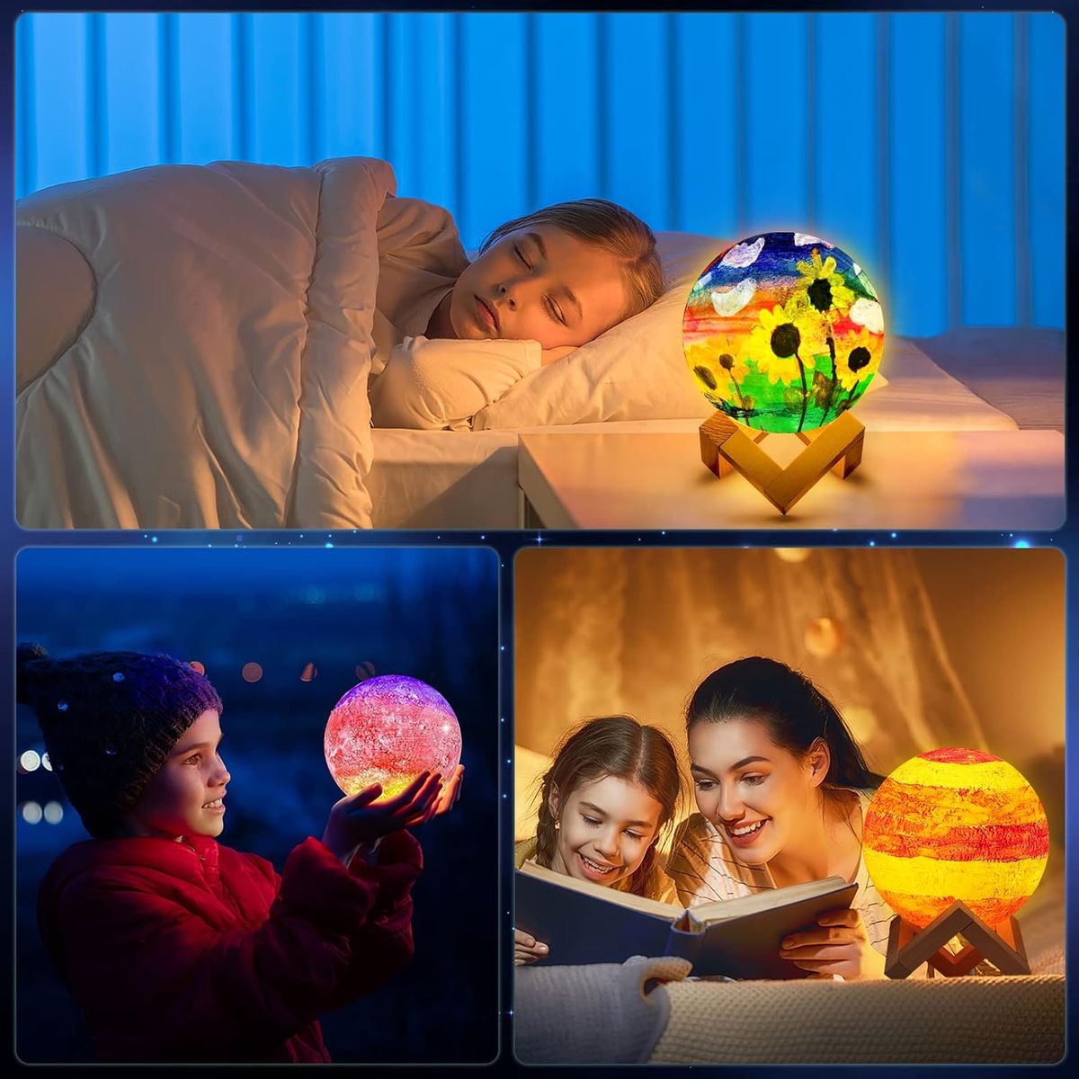 Cart In Mart DIY 3D Paint Your Own Moon Lamp Kit Galaxy Art & Craft Night Light Set