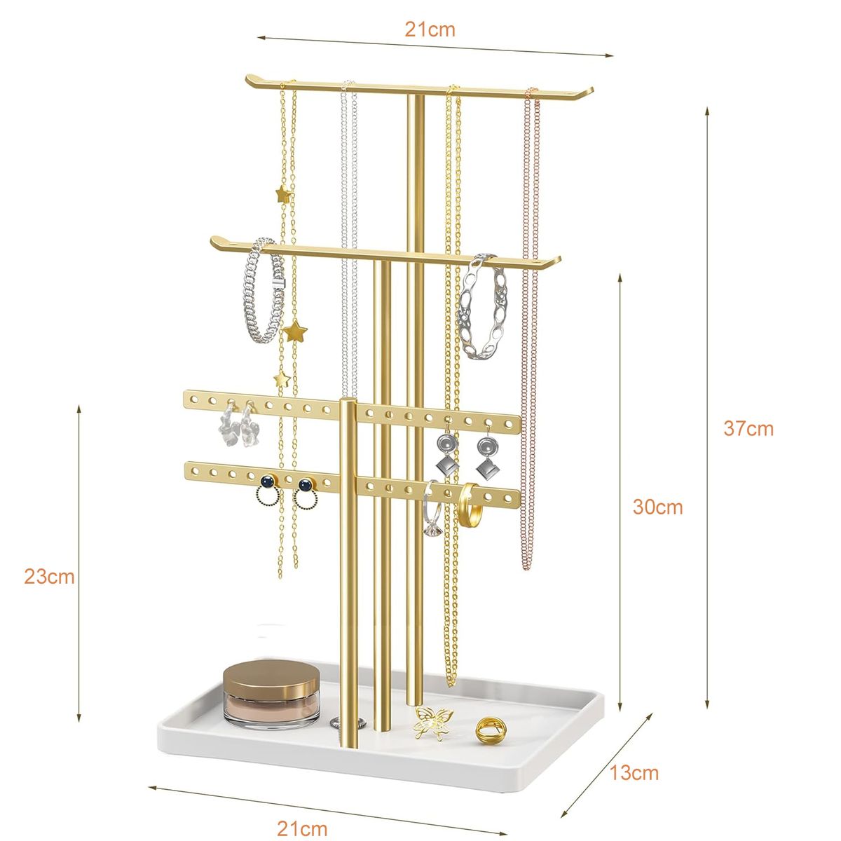 Cart In Mart Jewelry Organiser Stand Holder - Hanger For Necklace, Earring, Bracelet - 37cm