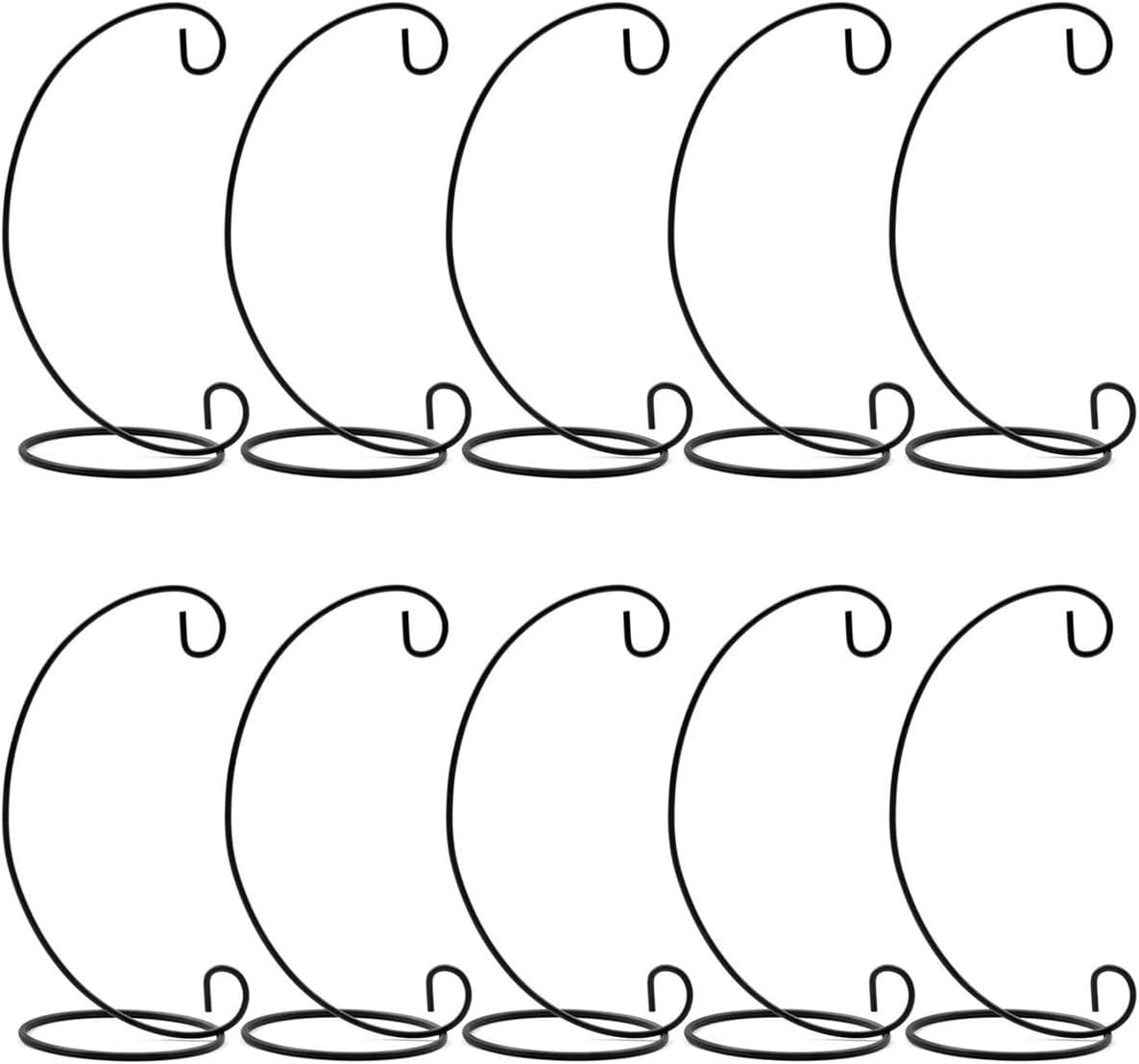 Cart In Mart 10 Pack Ornament Display Stand Holder-Multipurpose Curved Hanging Rack-23cm