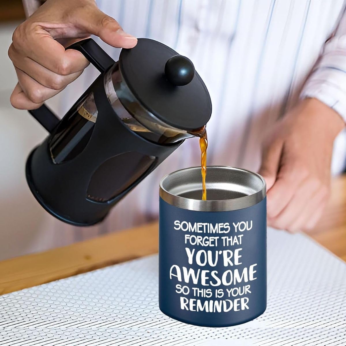 Cart In Mart Motivational Coffee Tumbler Mug Tea Cup-41ml Gift for Dad,Husband,Men-Navy