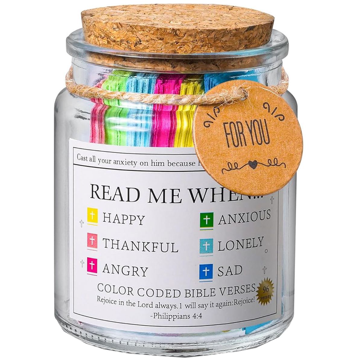 Cart In Mart Bible Verse Jar, Christian Religious Birthday Gifts For Women, Men Dad, Mom