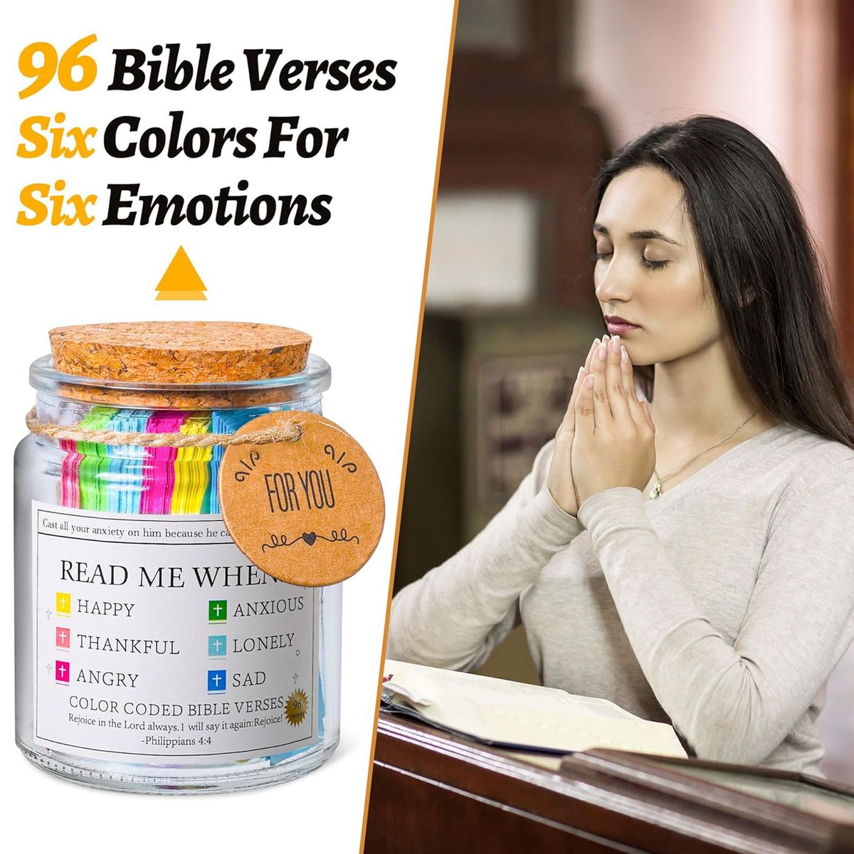 Cart In Mart Bible Verse Jar, Christian Religious Birthday Gifts For Women, Men Dad, Mom