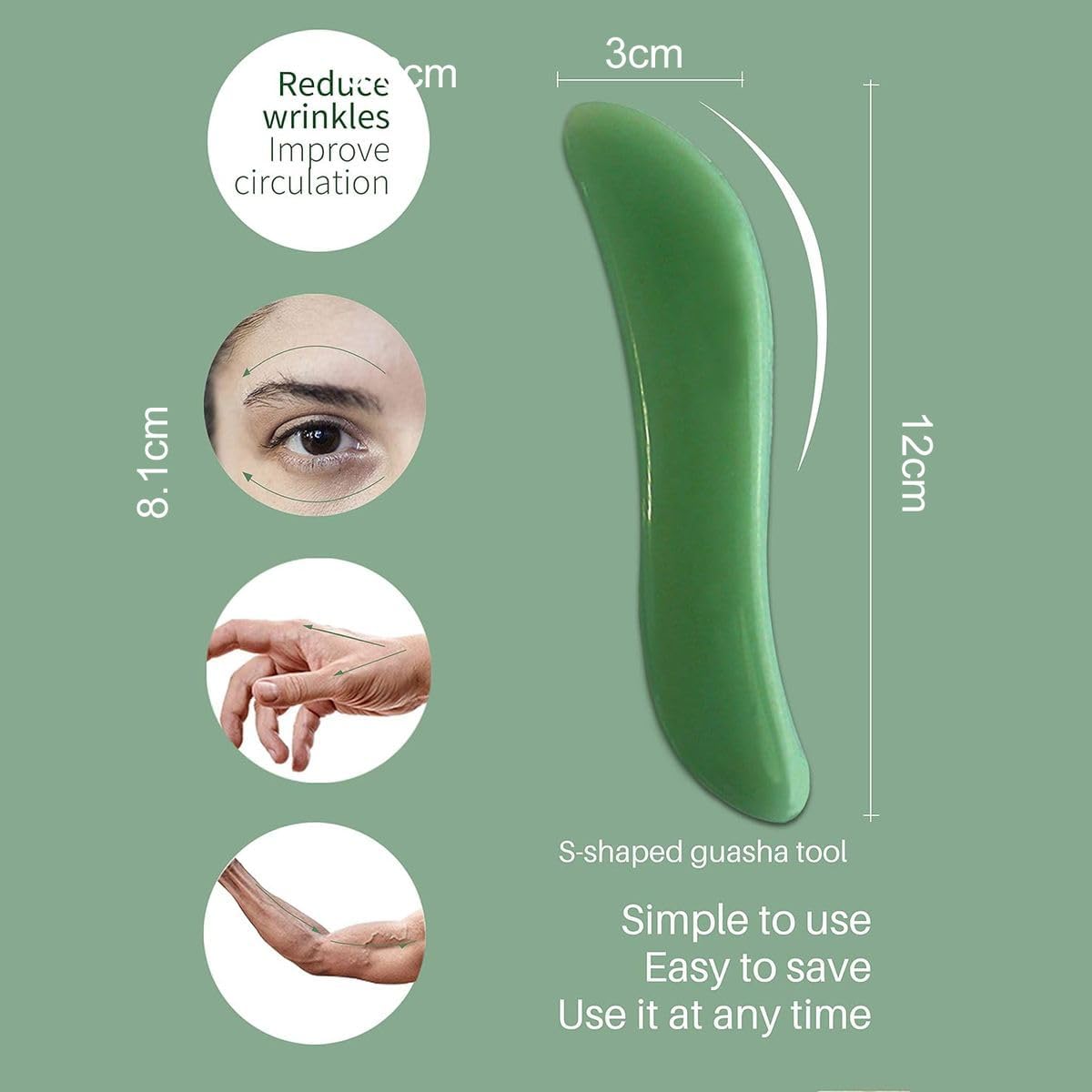 Cart In Mart 4 Piece Gua Sha Facial Scraping Massage Tools For Neck,Face,Eyes, Legs,Back