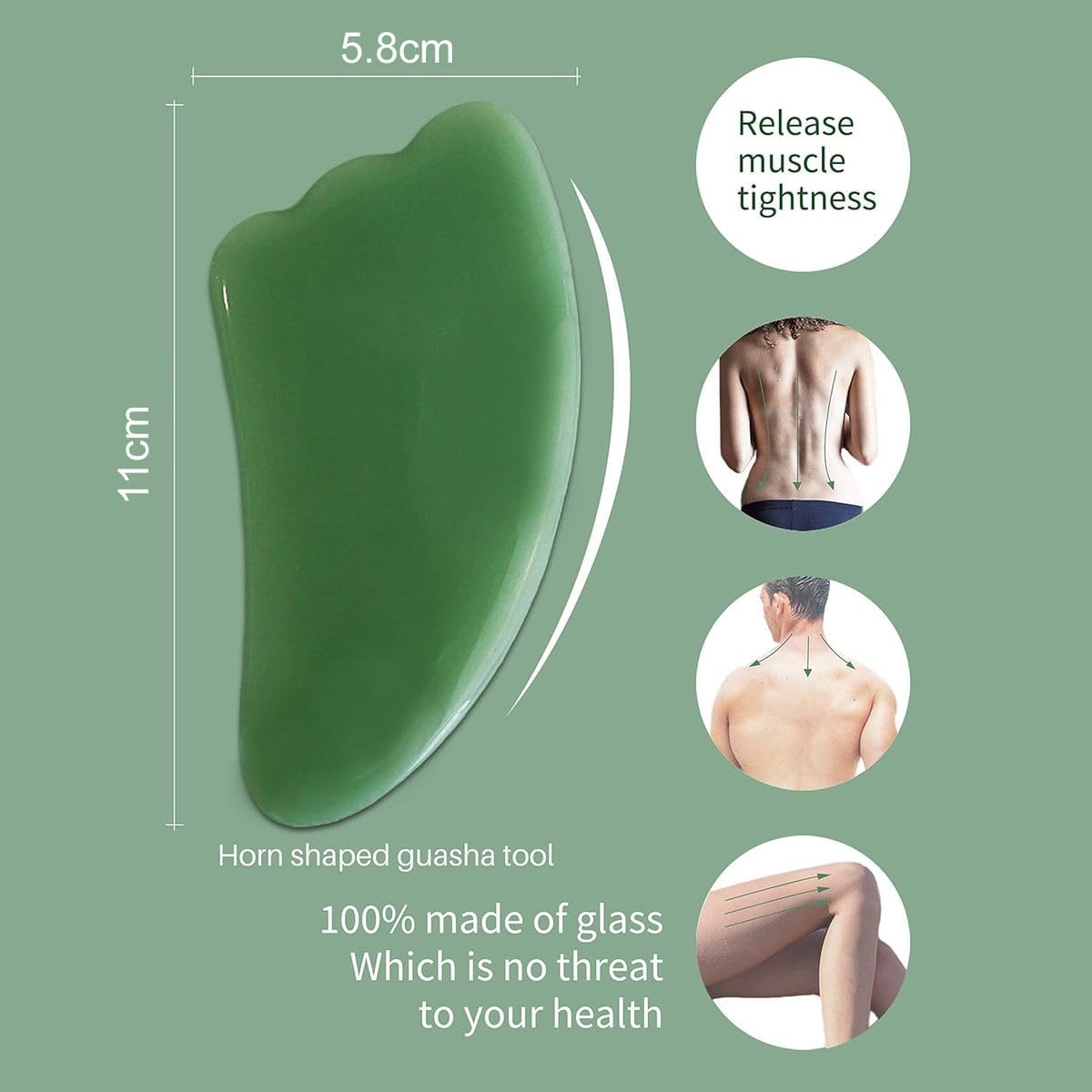 Cart In Mart 4 Piece Gua Sha Facial Scraping Massage Tools For Neck,Face,Eyes, Legs,Back