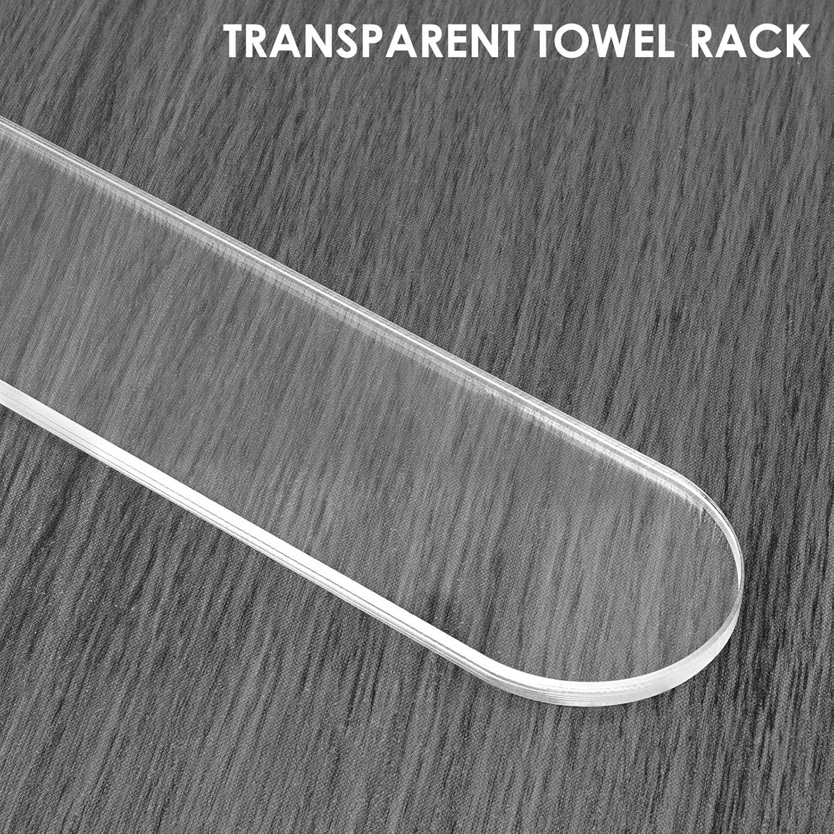Cart In Mart Adhesive Clear Acrylic Hand Towel Holder For Bathroom Kitchen Wall - 2 Pack