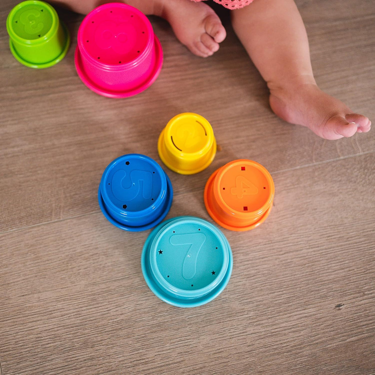 Cart in Mart 8 Pack Baby Stack & Count Stacking Cups Bath Montessori Educational Toy
