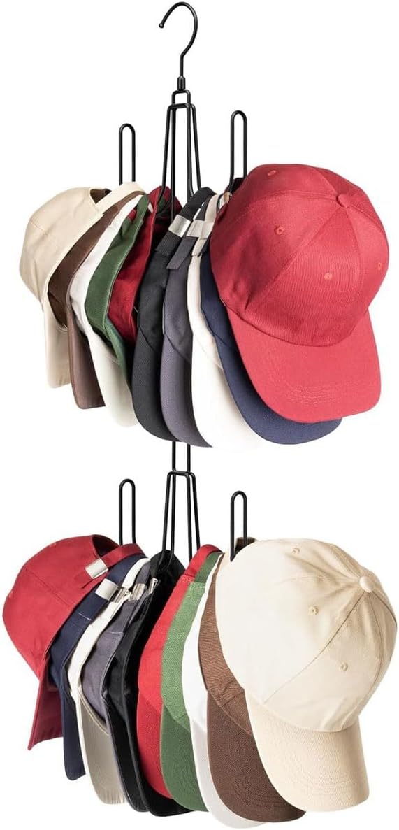Cart In Mart Hat Hangers For Closet-Baseball Cap Holder Organiser-Stainless Steel-4 Hook