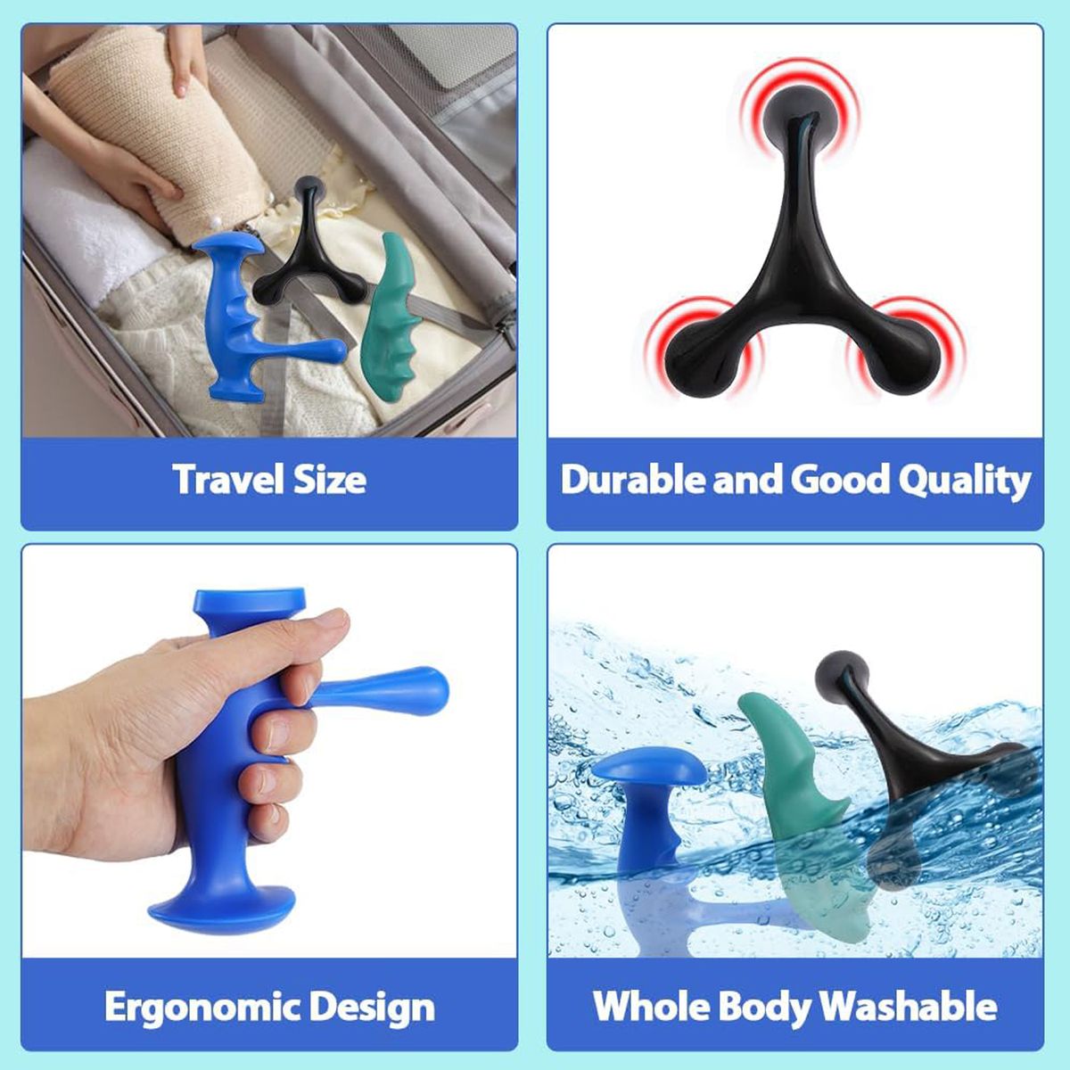 Cart In Mart 3 Piece Manual Deep Tissue Massage Tools & Thumb Saver For Stress Relief