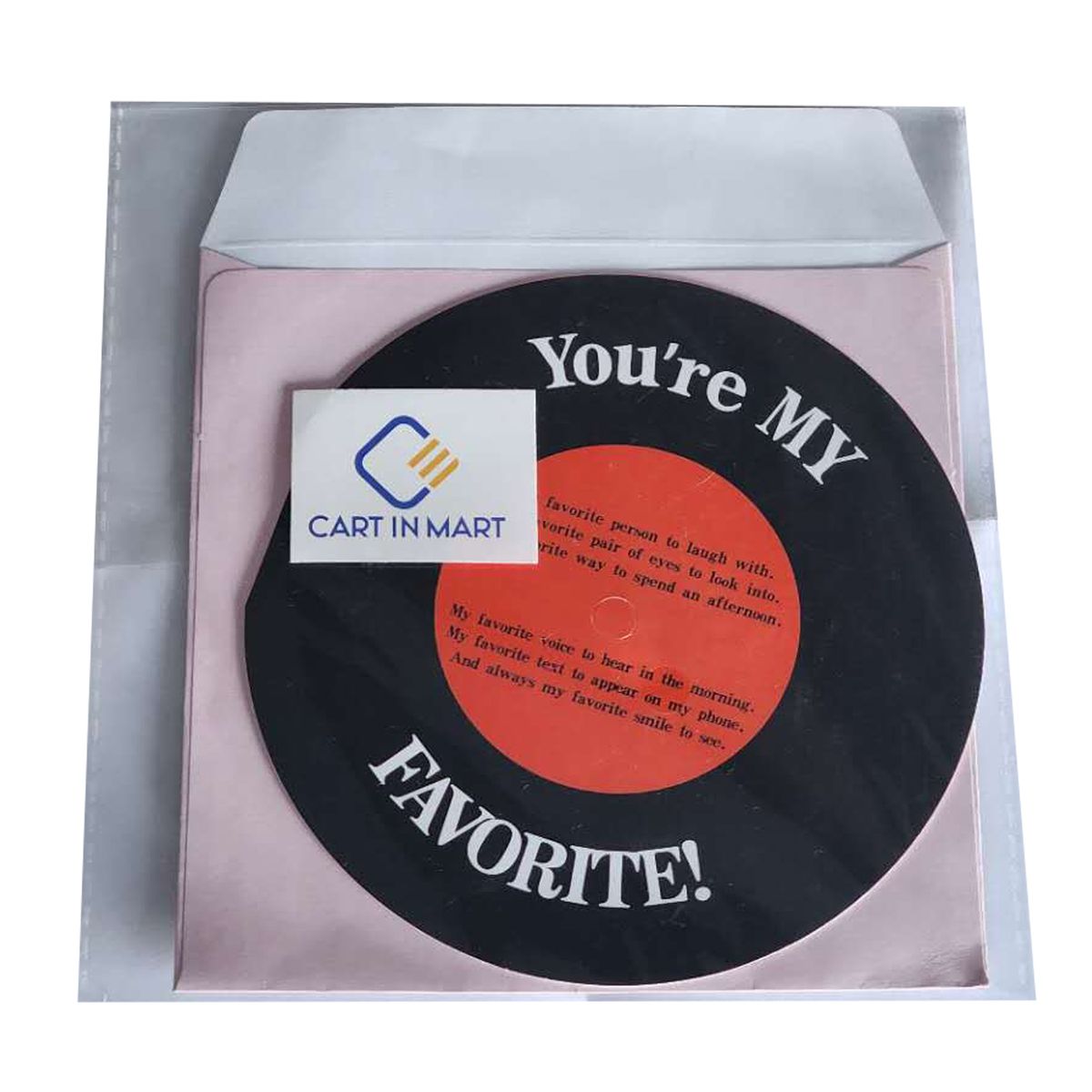 Cart In Mart Valentine's Day Card Anniversary Gift Card For Him Her Record Love Card