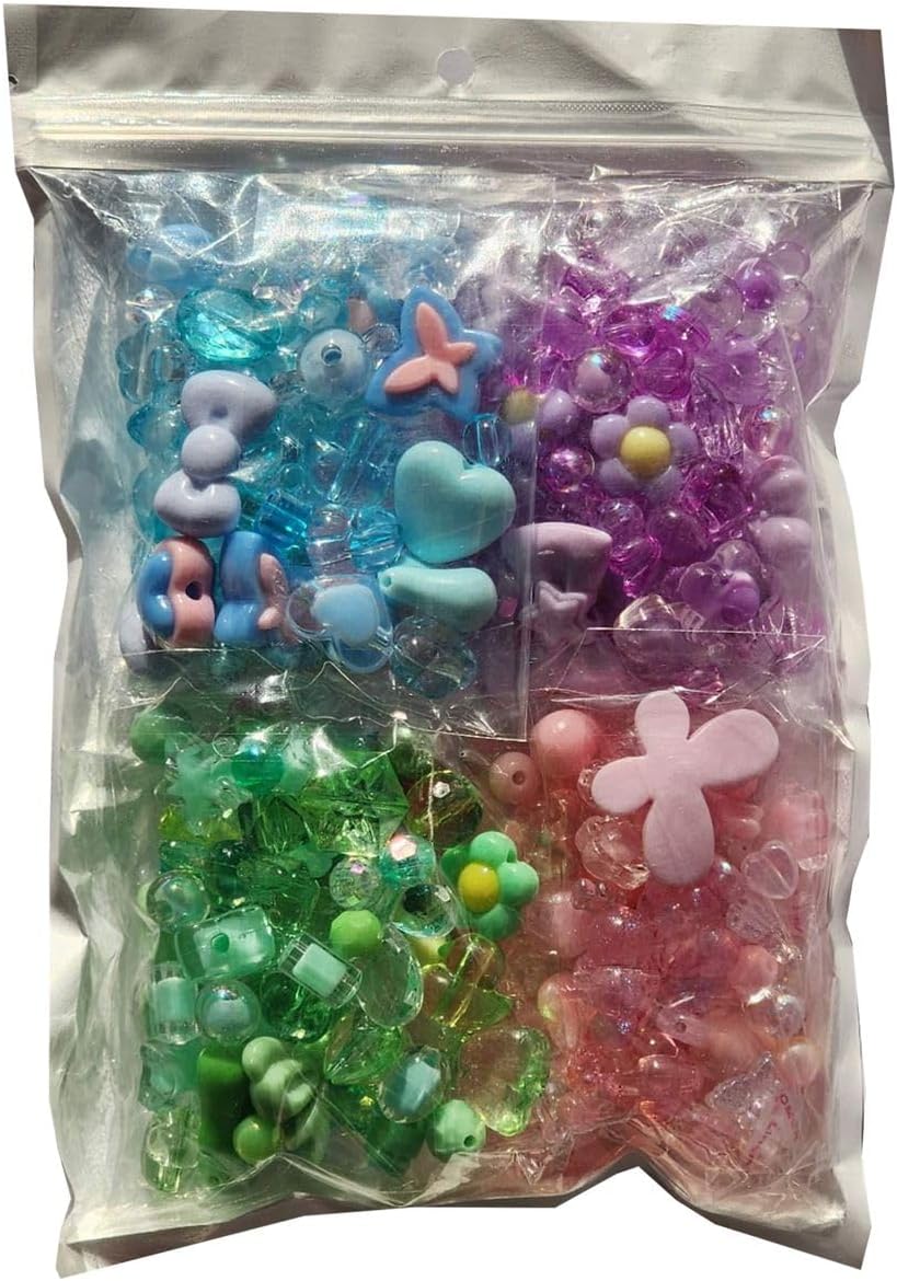 Cart In Mart Assorted Acrylic Beads For Bracelet Making- (160g) 180-240 Piece- 4 Colour