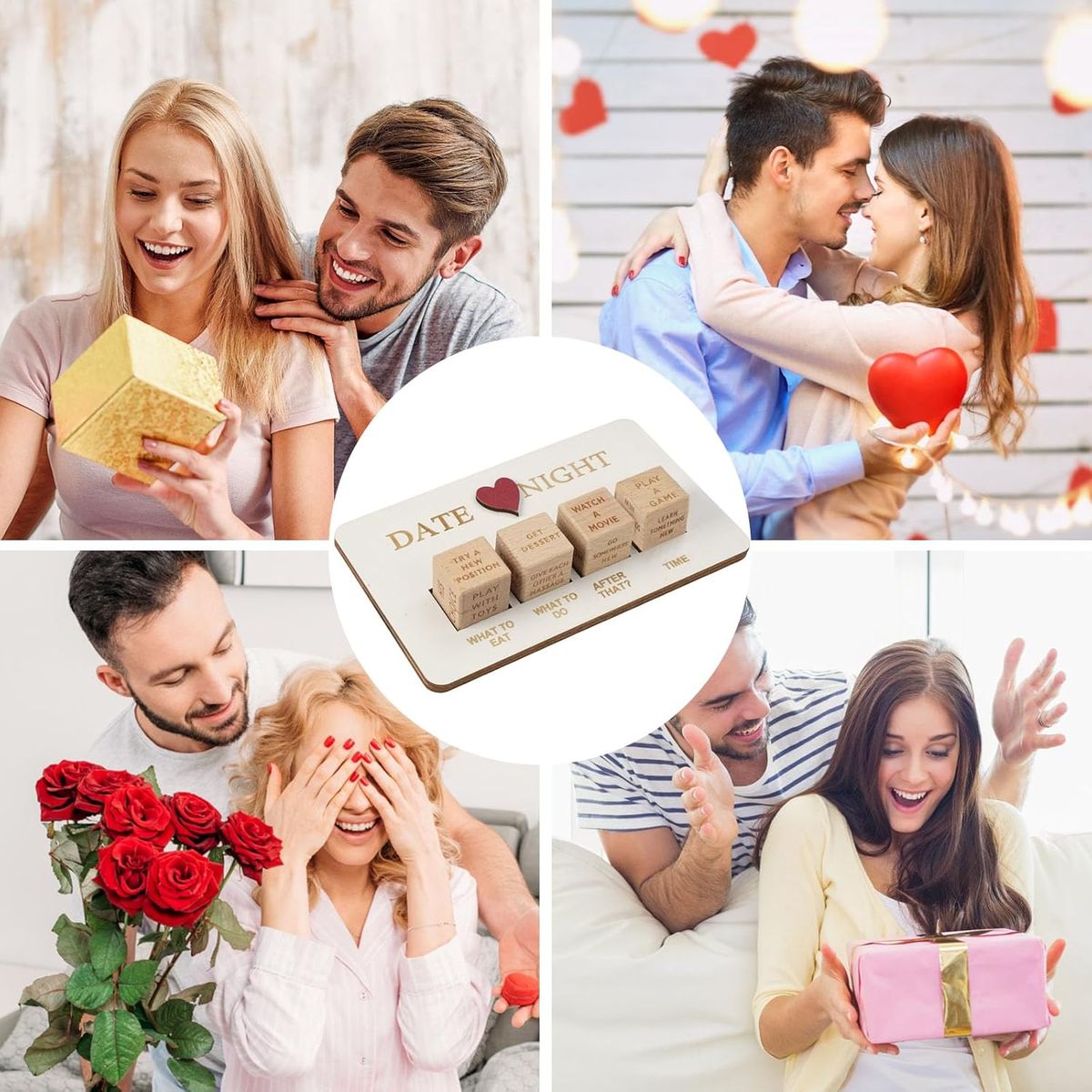 Cart In Mart Romantic & Funny Wooden Date Night Dice For Couples-Activity Game Gift Dice
