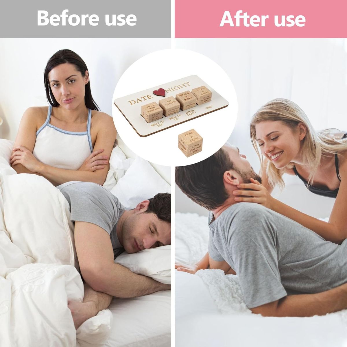 Cart In Mart Romantic & Funny Wooden Date Night Dice For Couples-Activity Game Gift Dice