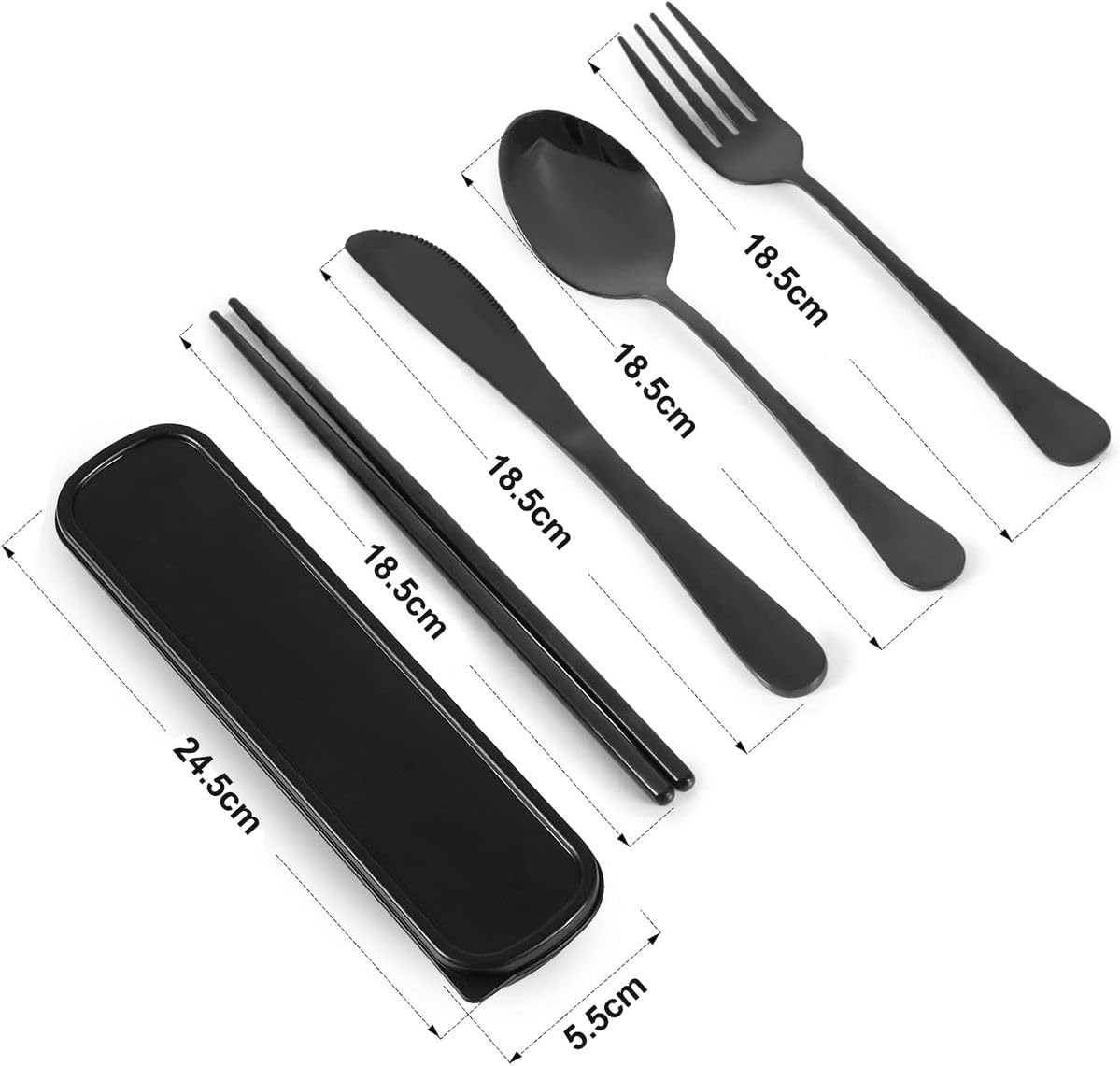 Cart In Mart Reuseable Travel Utensil With Case-Portable Silverware Cutlery Set For Work