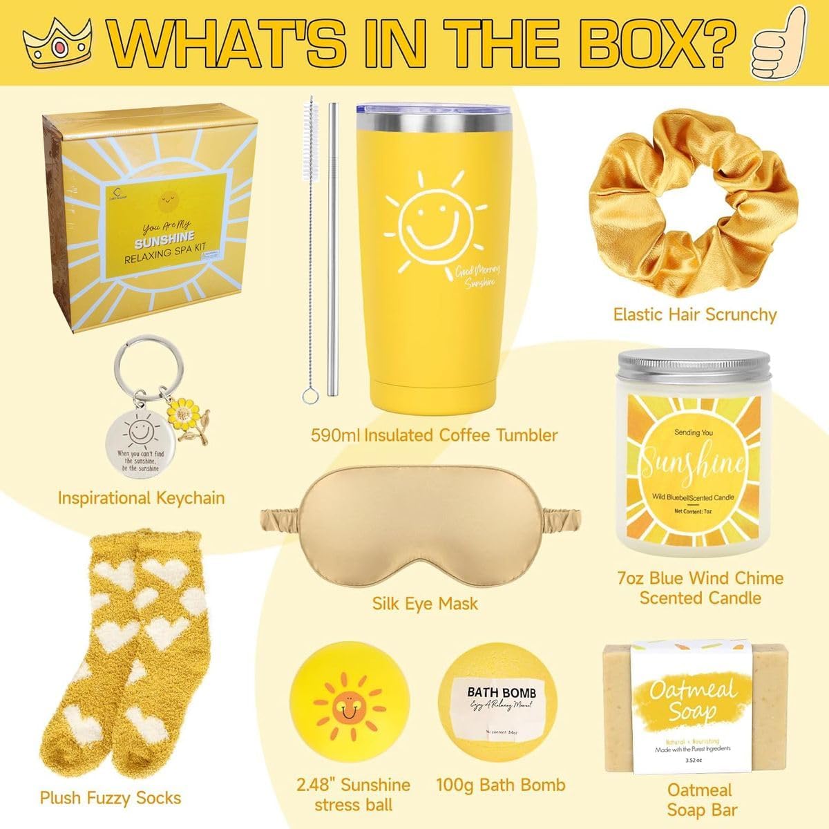 Cart In Mart 13 Piece Sunshine Self-Care Spa Gifts For Women,Relaxing Basket Her Birthday
