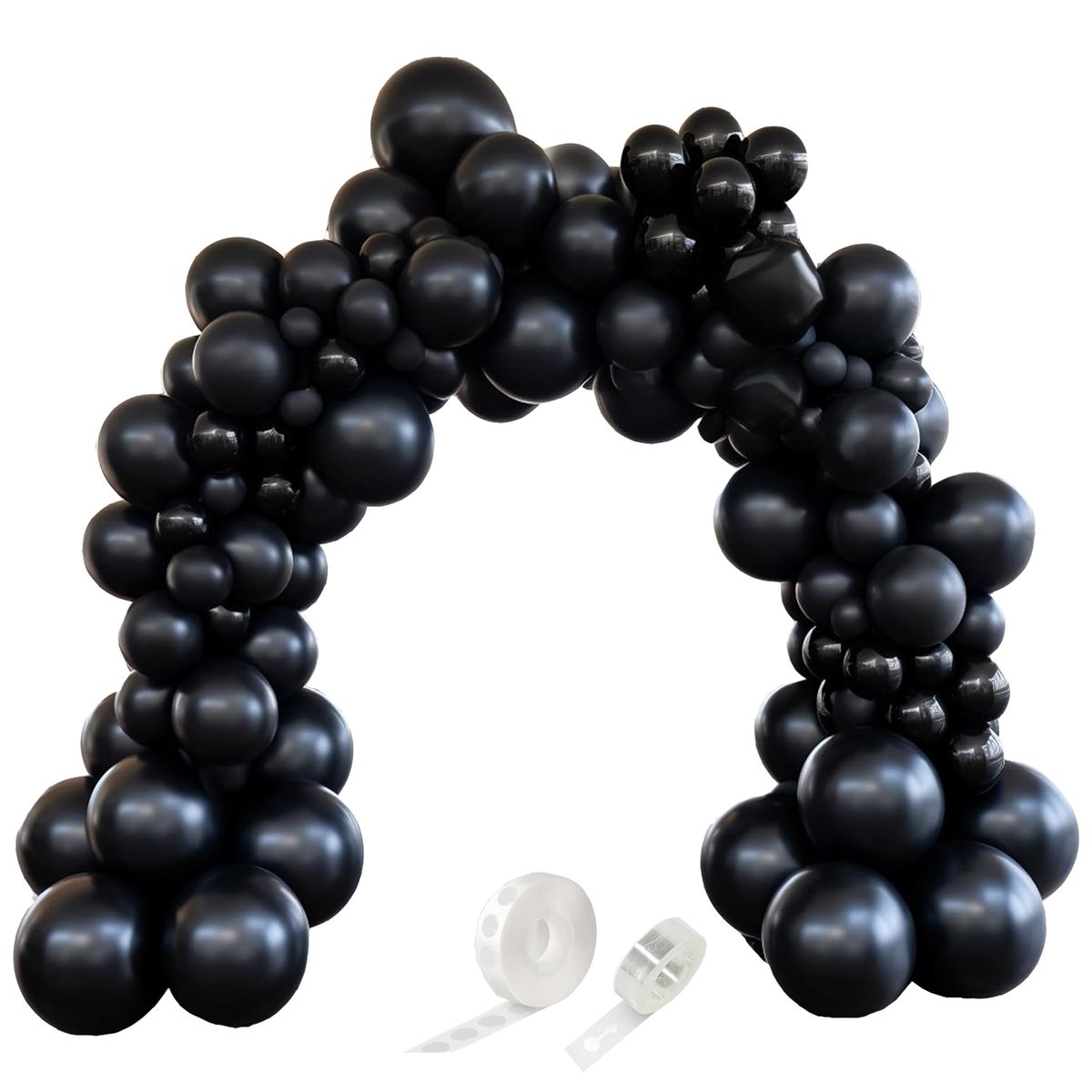 Cart In Mart 129 Piece Latex Balloons For Garland Arch Decor Party Birthday -4 Sizes - Black