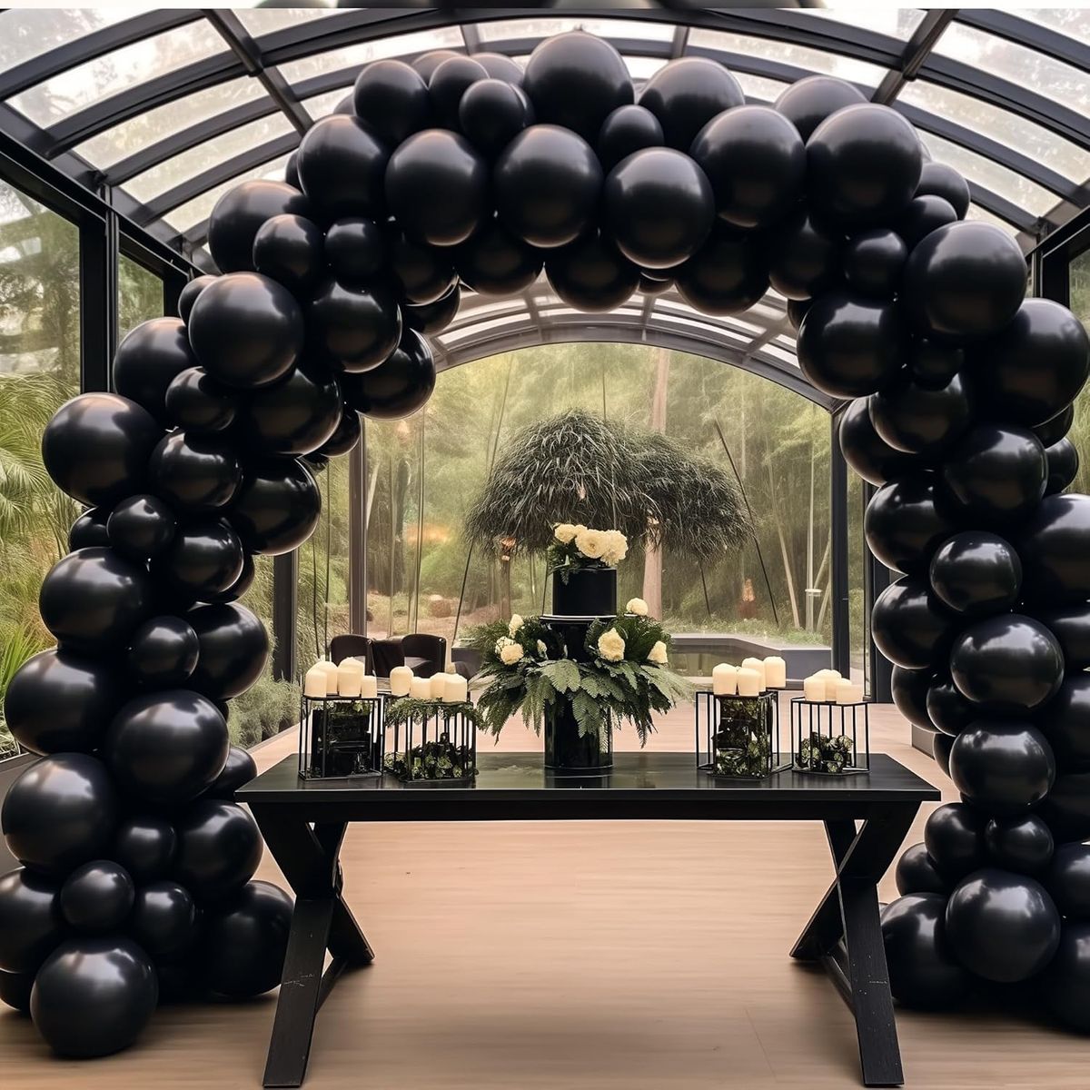 Cart In Mart 129 Piece Latex Balloons For Garland Arch Decor Party Birthday -4 Sizes - Black