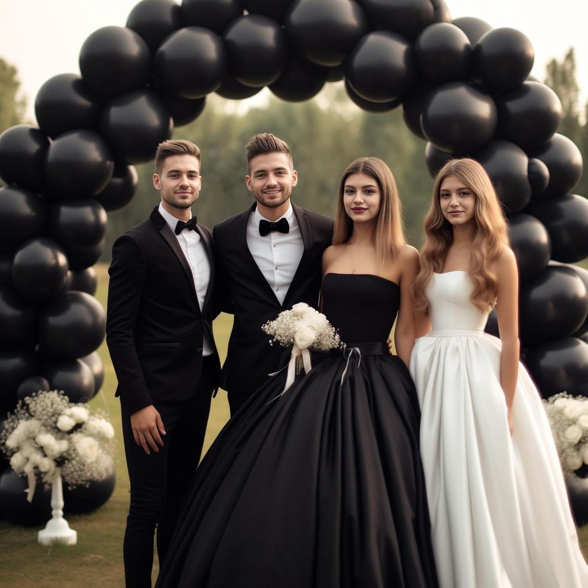 Cart In Mart 129 Piece Latex Balloons For Garland Arch Decor Party Birthday -4 Sizes - Black