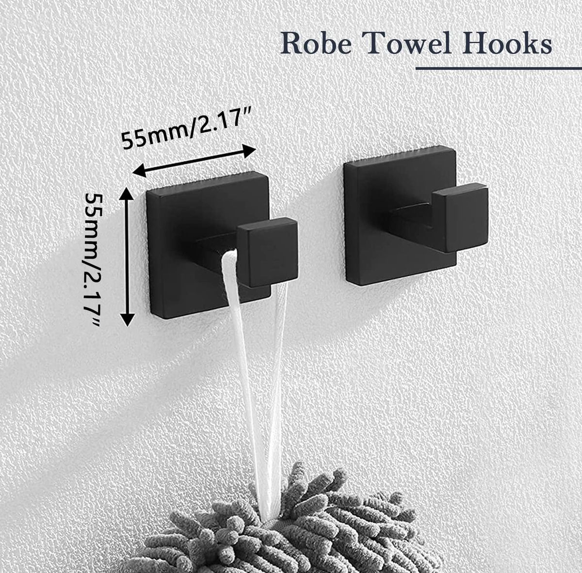 Cart In Mart Bathroom Accessories Set-Bath Towel Rack Hanger - Matte Black - 5 Piece