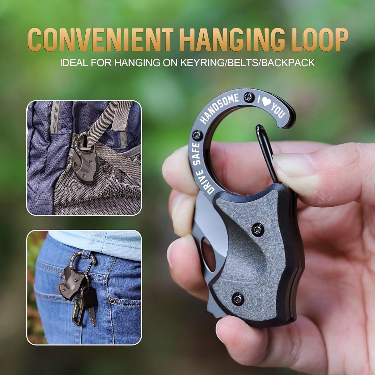 Cart In Mart Small Pocket Knife Gift For Men Dad Him, Keychain Box Cutter, Drive Safe Text