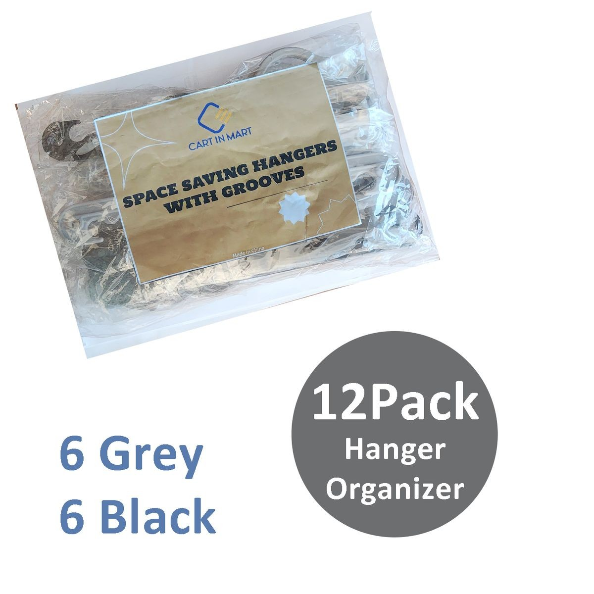 Cart In Mart Magic Closet Hangers for Clothes Space Saving Organizers - Rotating - Pack of 12