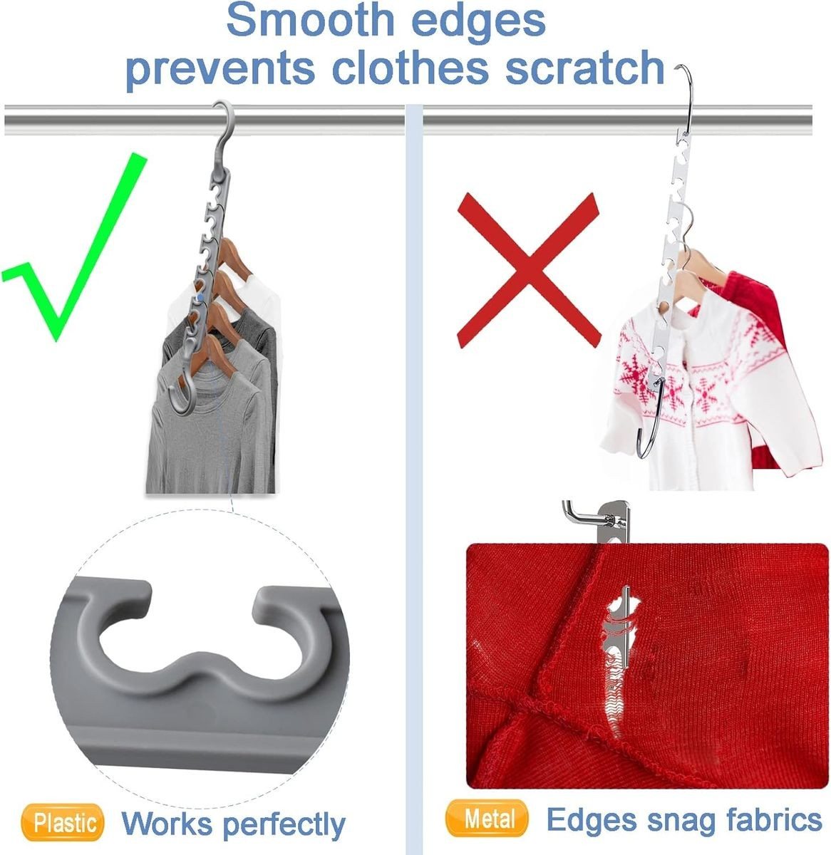Cart In Mart Magic Closet Hangers for Clothes Space Saving Organizers - Rotating - Pack of 12