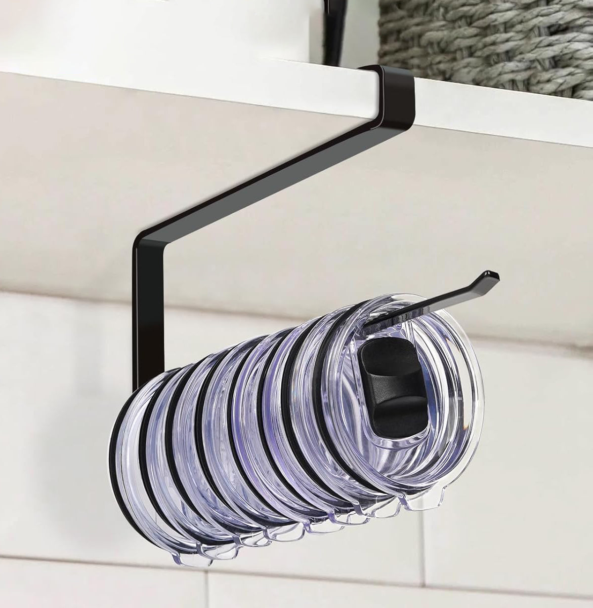 Cart In Mart Tumbler Cup Lid Organiser - Under Cabinet Paper Towel Holder Hook - Space Saver