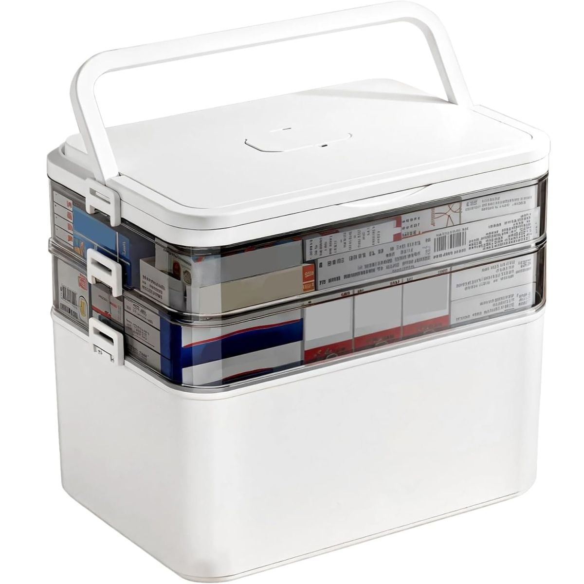 Cart In Mart 3-Layer Portable Medicine Storage Box with Travel Pill Case First Aid Kit