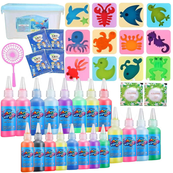 Cart In Mart Magic Water Elf Toy Kit Aqua Gel Craft Set With 20 Gels Animal Molds