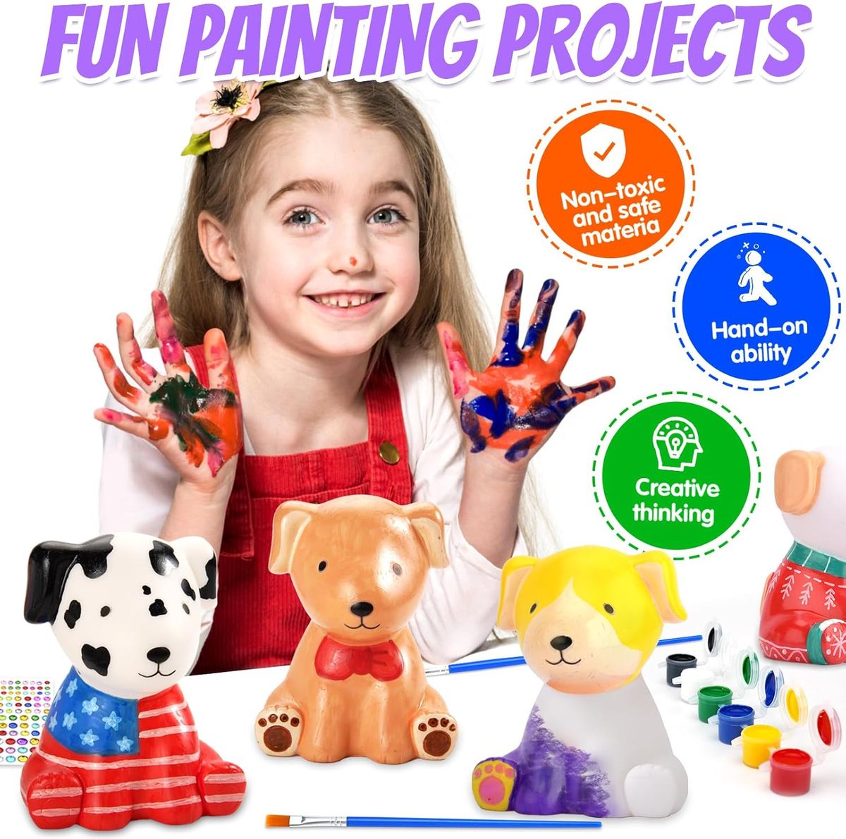 Cart In Mart Paint Your Own Lamp DIY Painting Kit for Kids Ages 4-12 Arts & Crafts Set