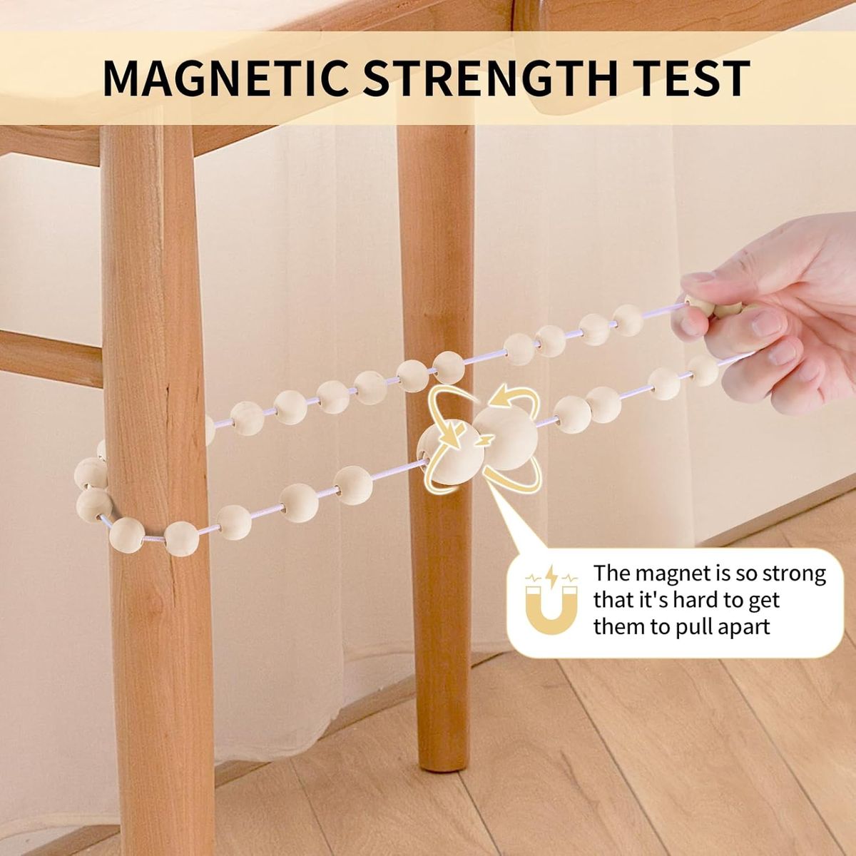 Cart In Mart 2Pack Wooden Bead Magnetic Curtain Tiebacks Curtain Holdbacks Strong Magnet