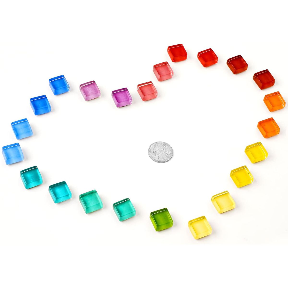 Cart In Mart 24Pcs Heavy Duty Refrigerator Magnets for Fridge Colorful Glass Decorative