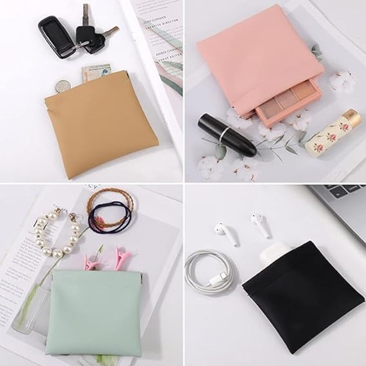 Cart In Mart 4 Piece Makeup Bags Portable Cosmetic Pouch Set for Women