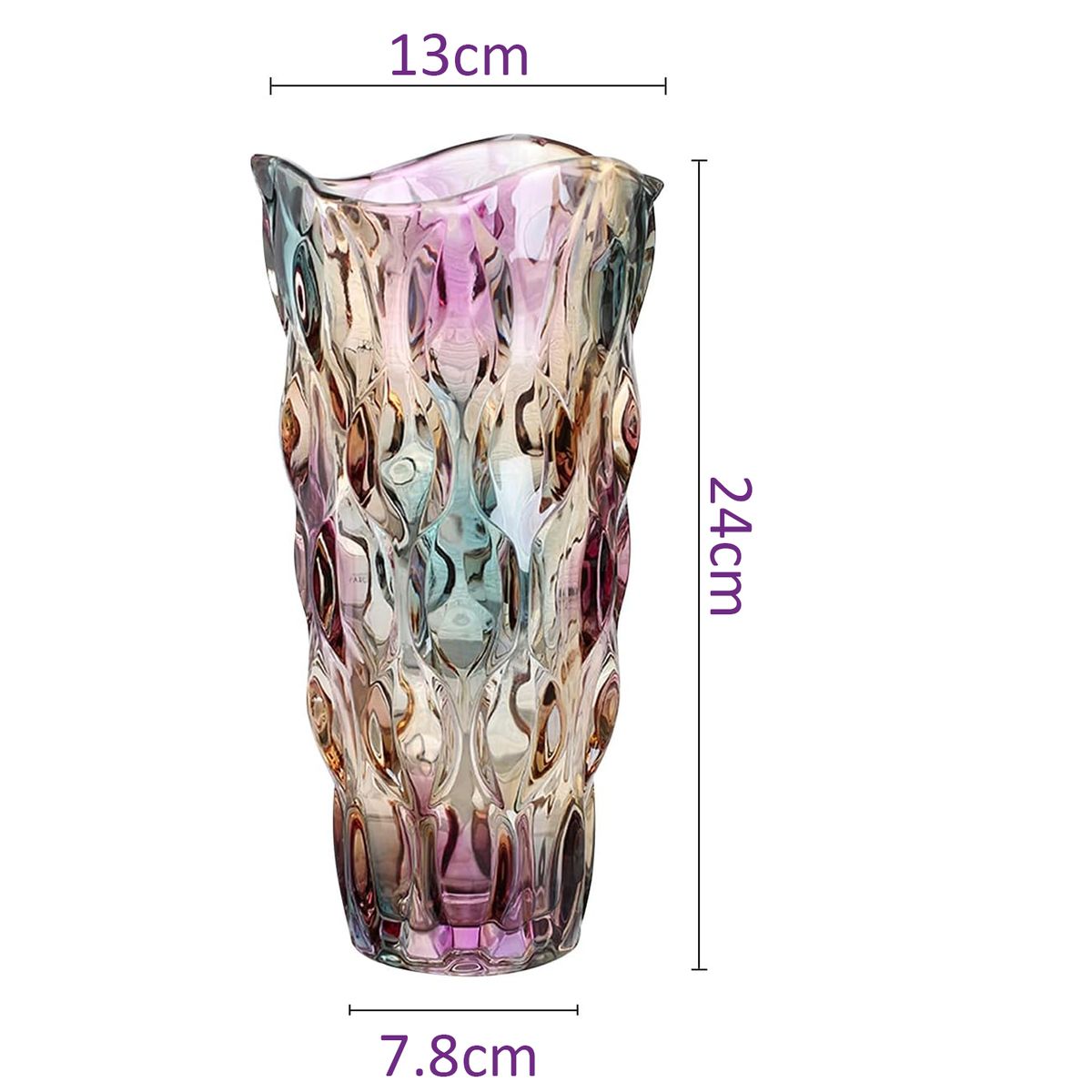 Cart In Mart Glass Vase For Flowers Heavy Duty Thickened Crystal Decorative Roses Vase