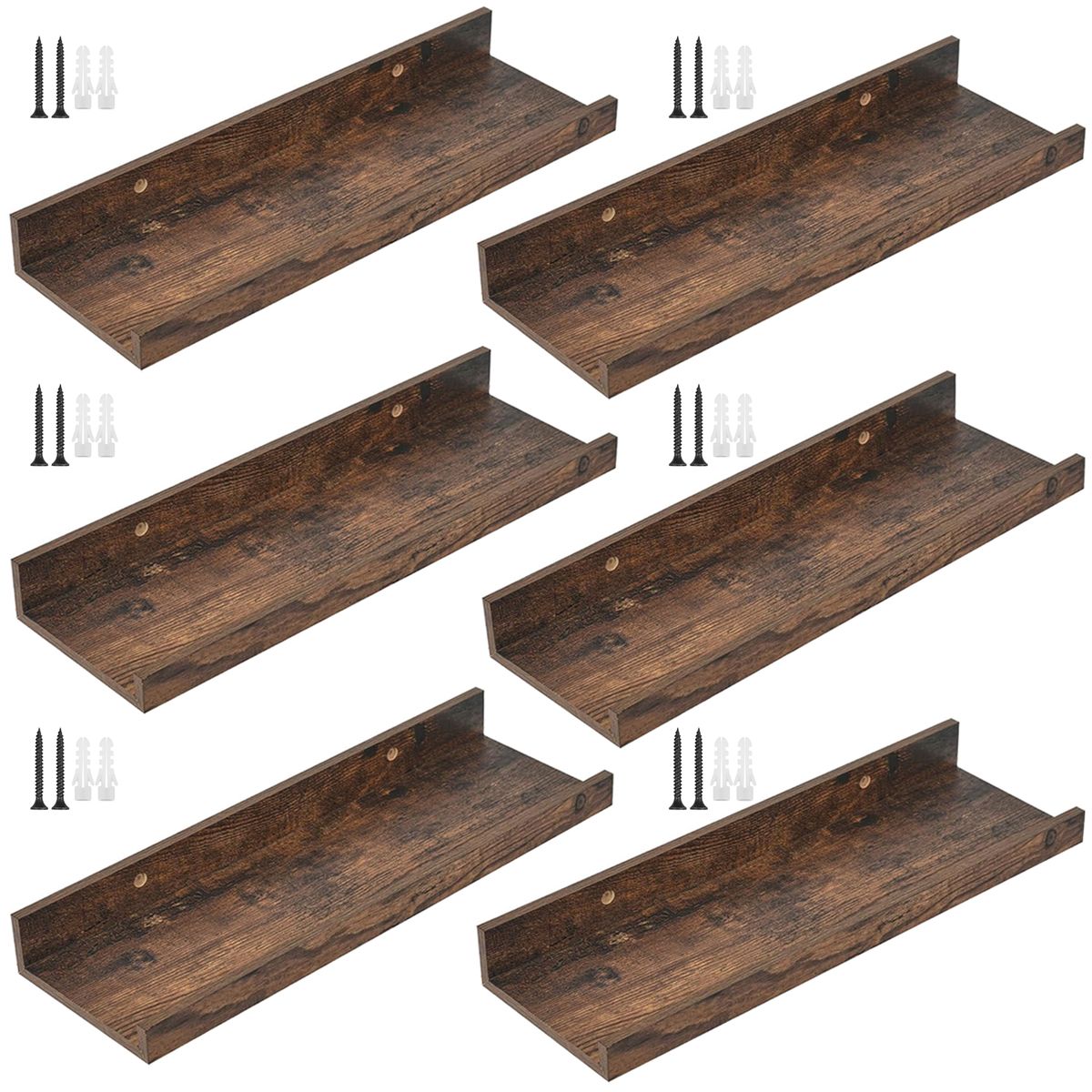 Cart In Mart Floating Wall Mounted Shelves Shelves Bedroom Kitchen Bathroom Storage 6 Pieces