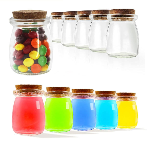 Cart In Mart 40 Pack Glass Favor Jars & Cork Lids Mini Mason Jars for Yogurt Party Gift