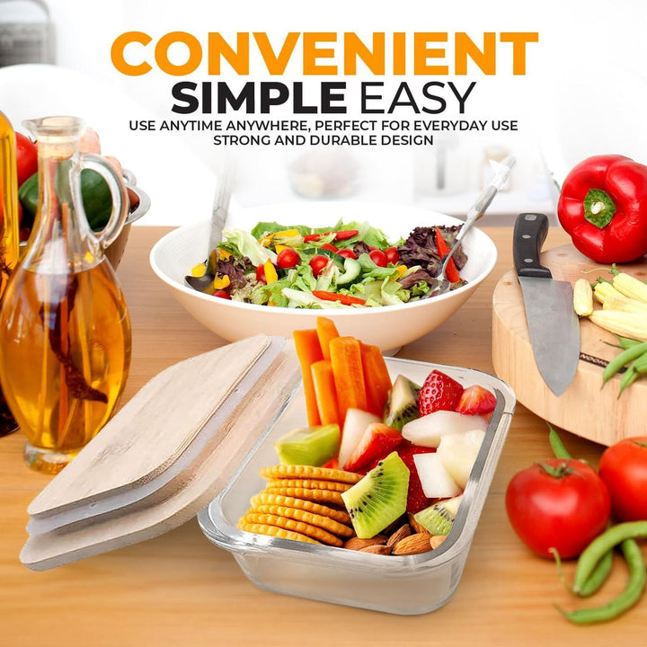 Food Storage Container Cart Cart In Mart Glass Food Storage Containers with Bamboo Lid Meal Prep C ...