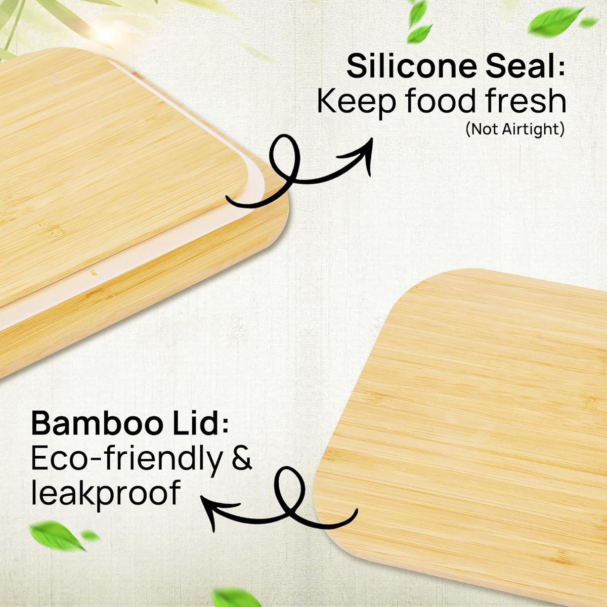 Cart In Mart Glass Food Storage Containers with Bamboo Lid Meal Prep Containers Airtight