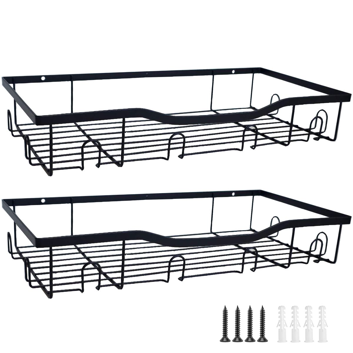 Cart In Mart Wall Mounted Metal Hat Organiser - Caps Storage Rack - 2 Pack