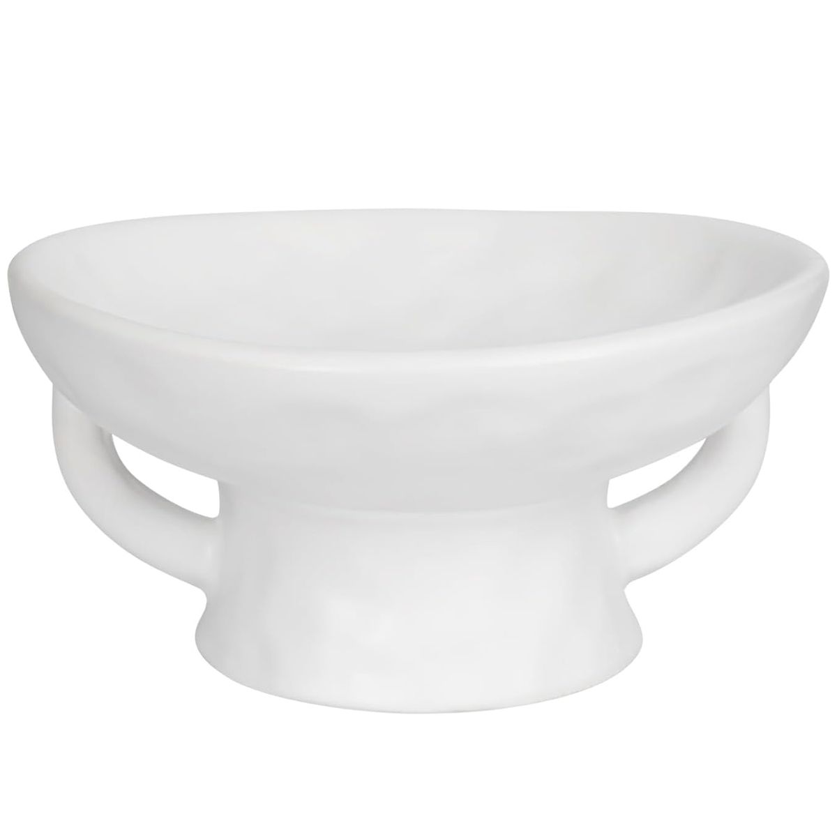 Cart In Mart Stoneware Serving Decorative Bowl White Reactive Glaze Ceramic Salad Bowl
