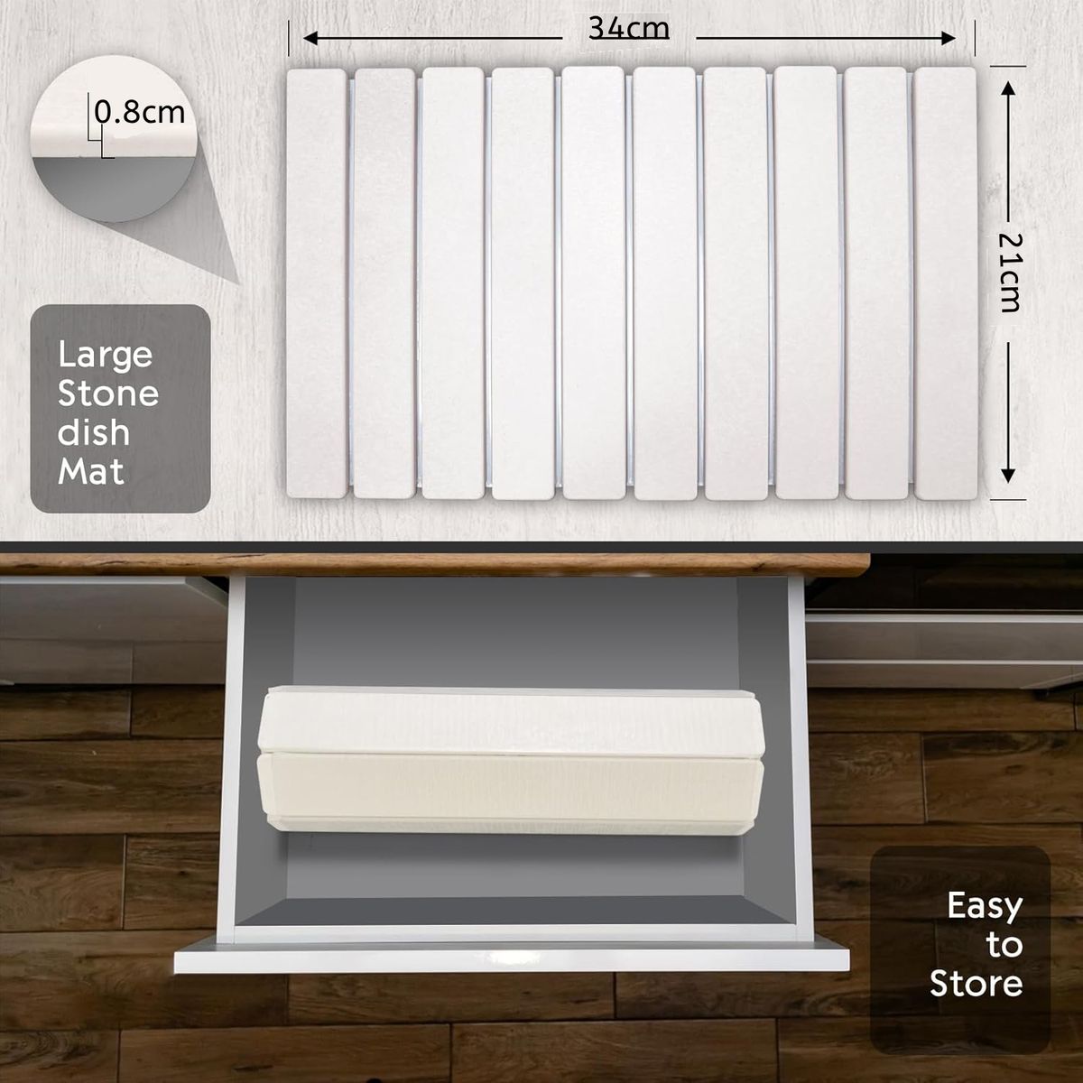 Cart In Mart Large Fast Dry Stone Mat Diatomaceous Drying Board Kitchen Counter Bathroom