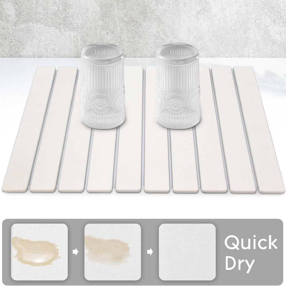 Cart In Mart Large Fast Dry Stone Mat Diatomaceous Drying Board Kitchen Counter Bathroom