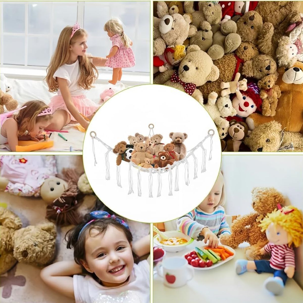 Cart In Mart Stuffed Animal Storage Hammock Net Corner Large Macrame Toy Organizer