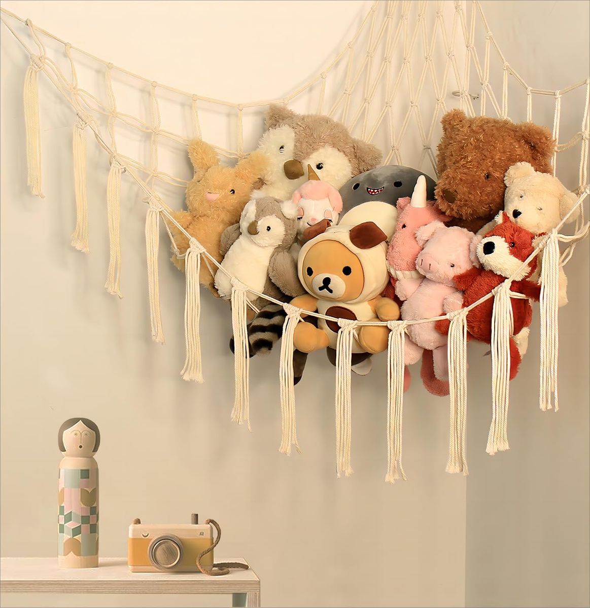 Cart In Mart Stuffed Animal Storage Hammock Net Corner Large Macrame Toy Organizer