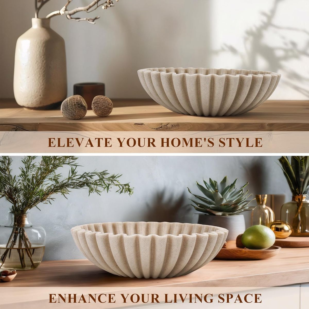 Cart In Mart Large Handmade Decorative Bowl For Home Centerpiece Kitchen Counter -Resin