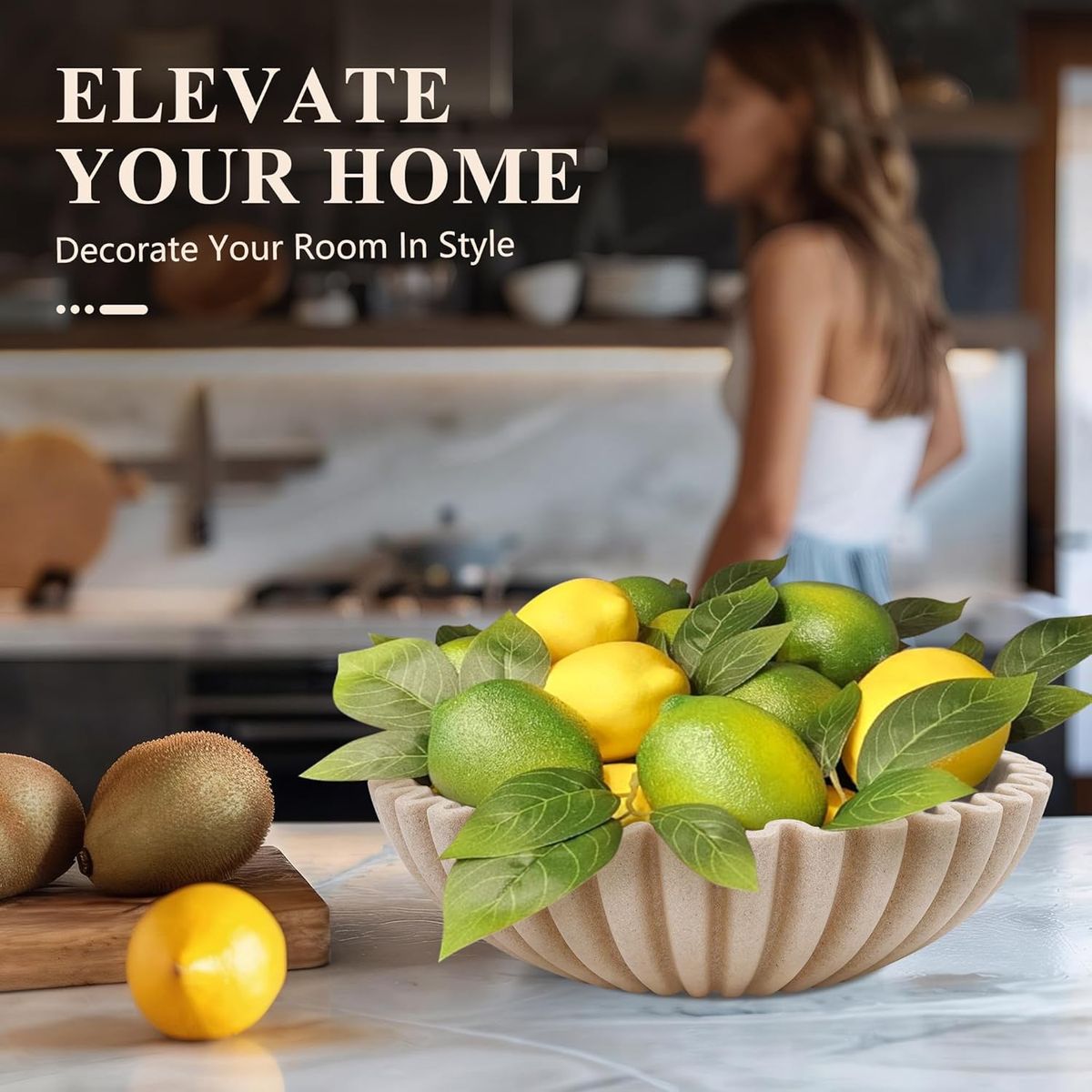 Cart In Mart Large Handmade Decorative Bowl For Home Centerpiece Kitchen Counter -Resin