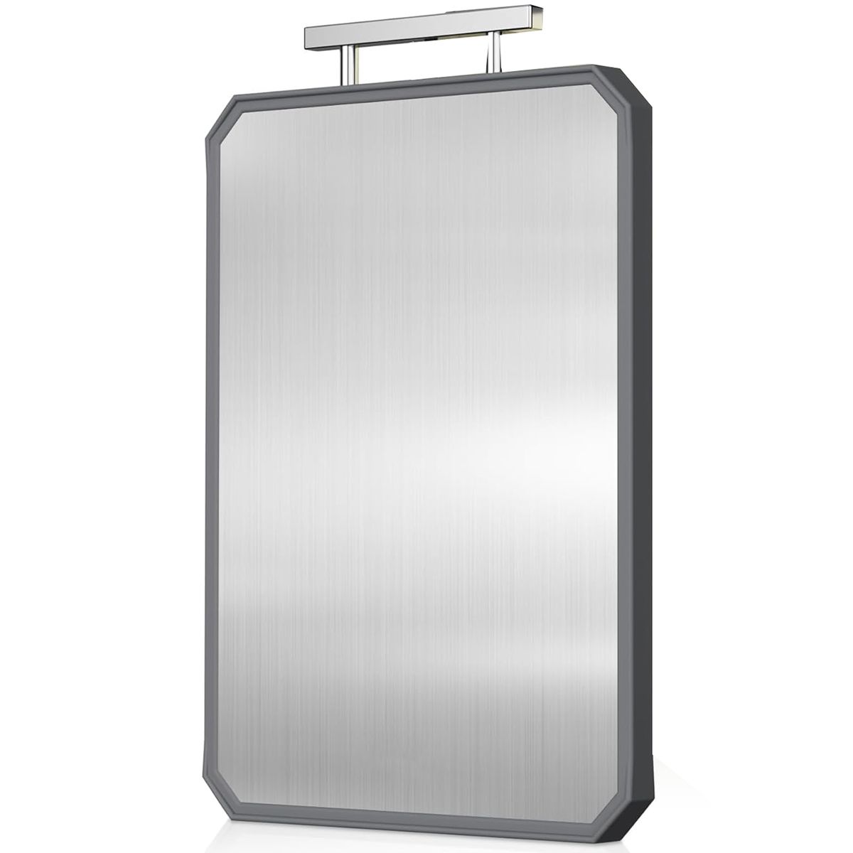 Cart In Mart Large Stainless Steel Double-Sided Cutting Board Metal & Wheat Straw Board