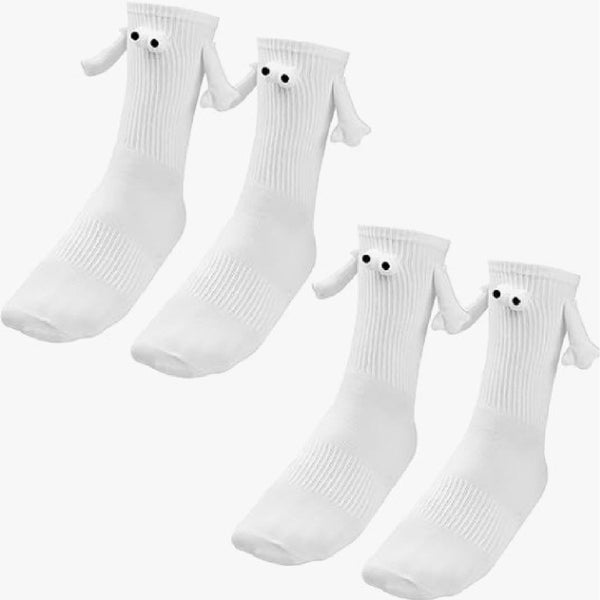 Cart In Mart 2Pairs Magnetic Holding Hands Socks Funny Couple Socks for Best Friends